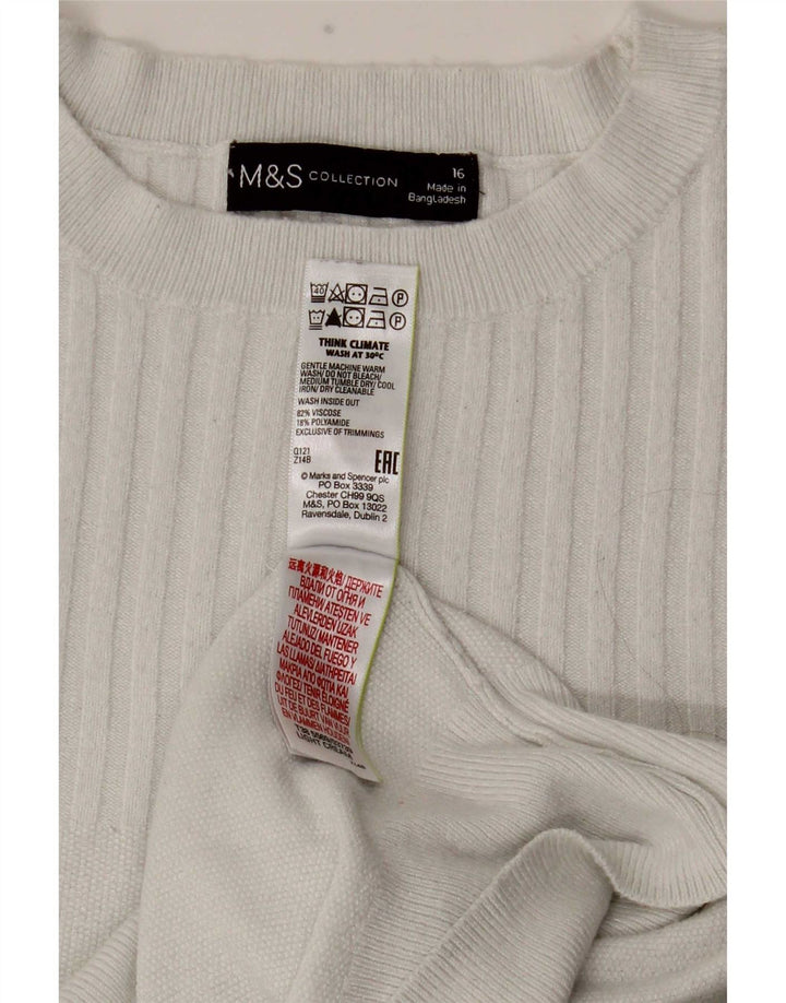 Blusa feminina Marks & Spencer UK 16 grande viscose branca