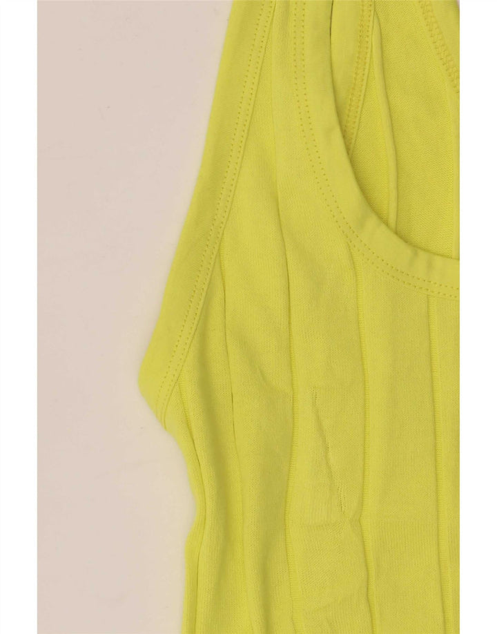 Colete feminino Massimo Dutti UK 8 pequeno algodão amarelo