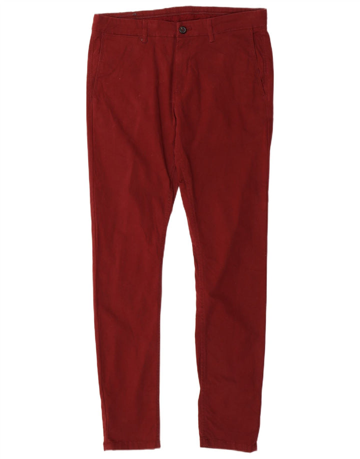 Zara Mens Slim Chino Calças EU 42 Médio W32 L30 Marrom