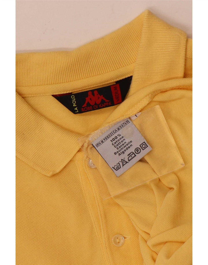 Camisa polo masculina Kappa algodão amarelo médio