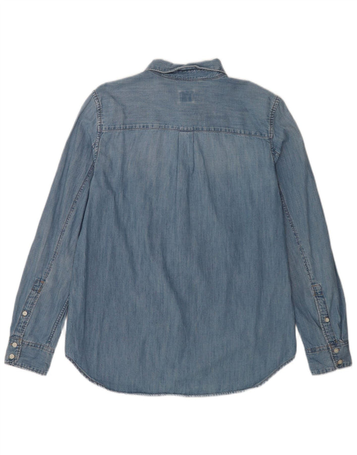 Camisa jeans feminina Gap Reino Unido 14 algodão azul médio