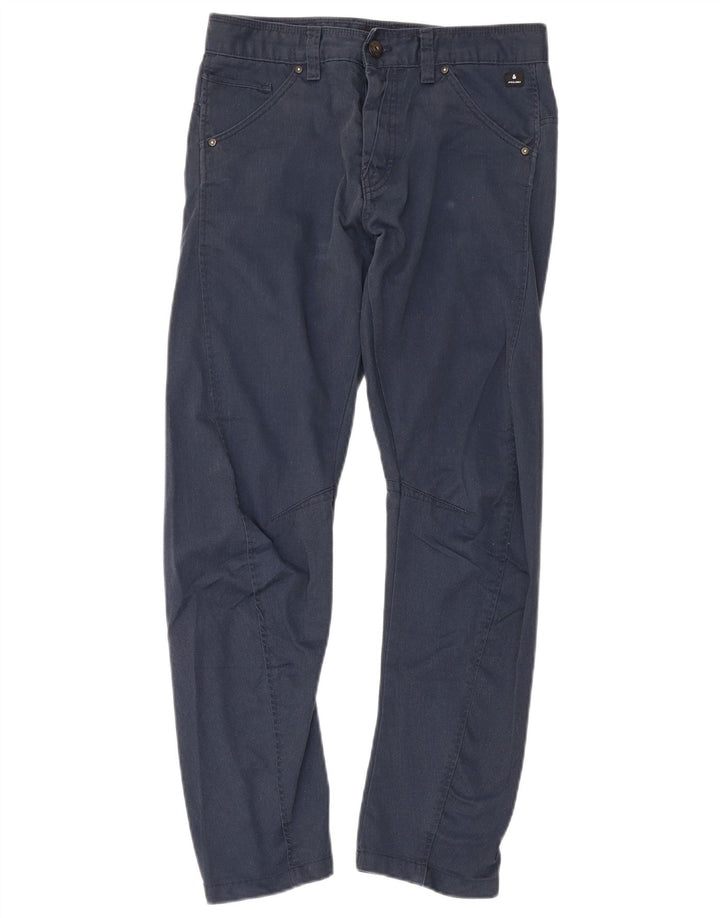Calça masculina reta casual Jack & Jones W30 L30 poliéster azul marinho