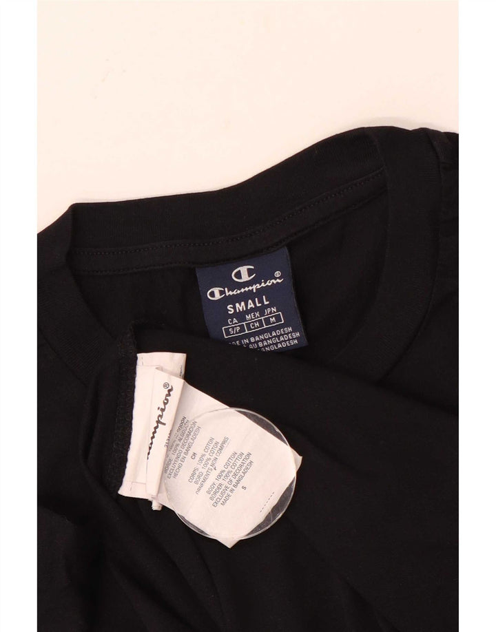 Camiseta masculina Champion pequena de algodão preto