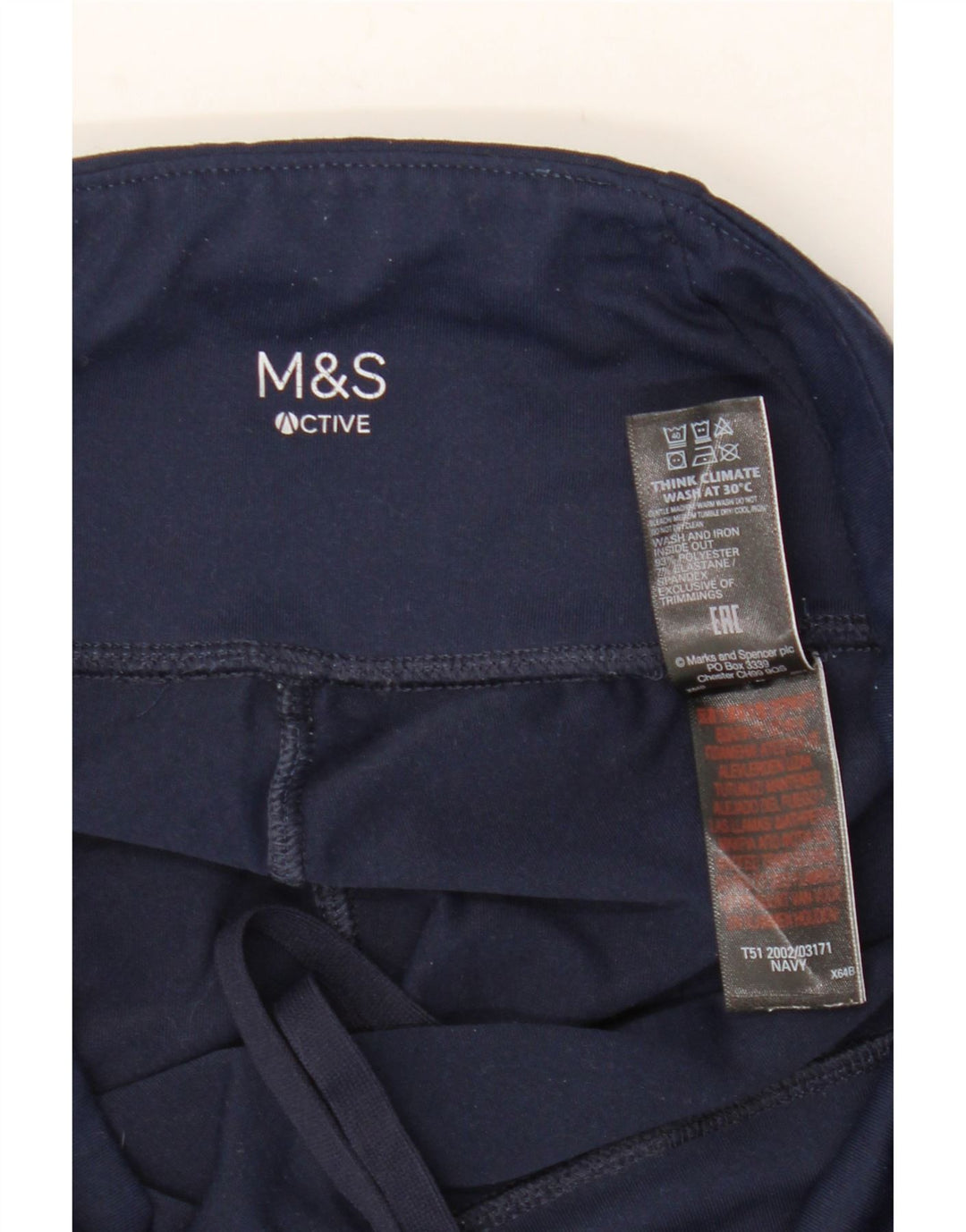 Leggings femininos MARKS & SPENCER UK 12 poliéster azul marinho médio