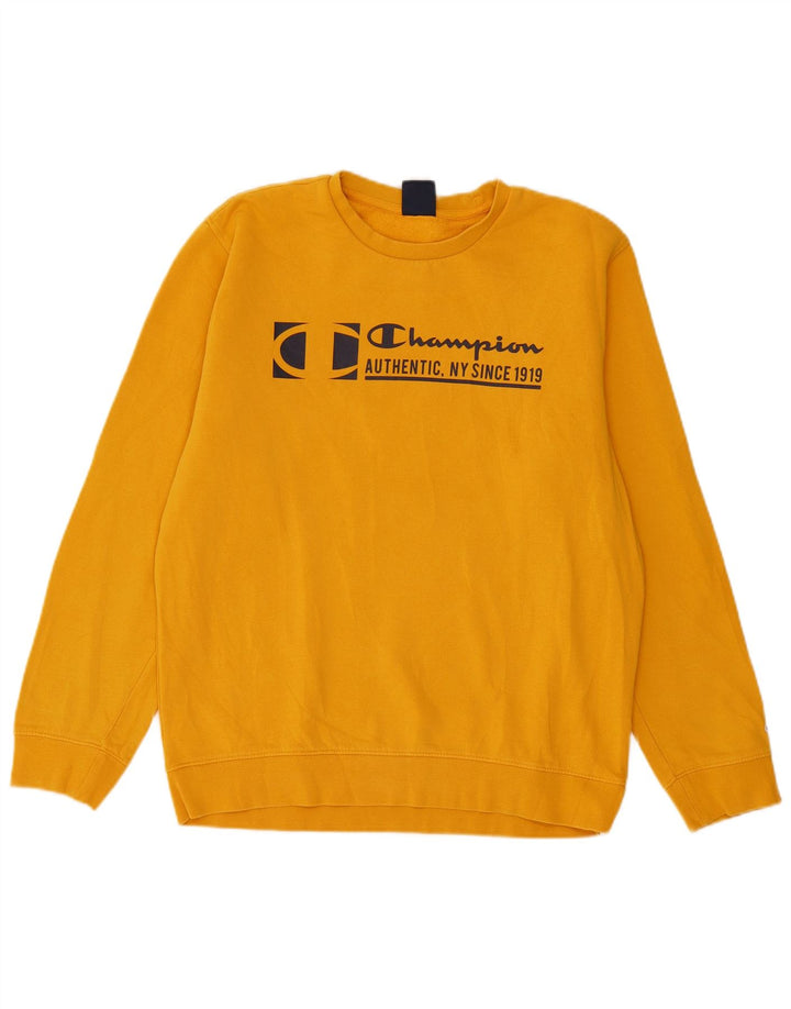 Champion moletom gráfico masculino jumper grande algodão amarelo