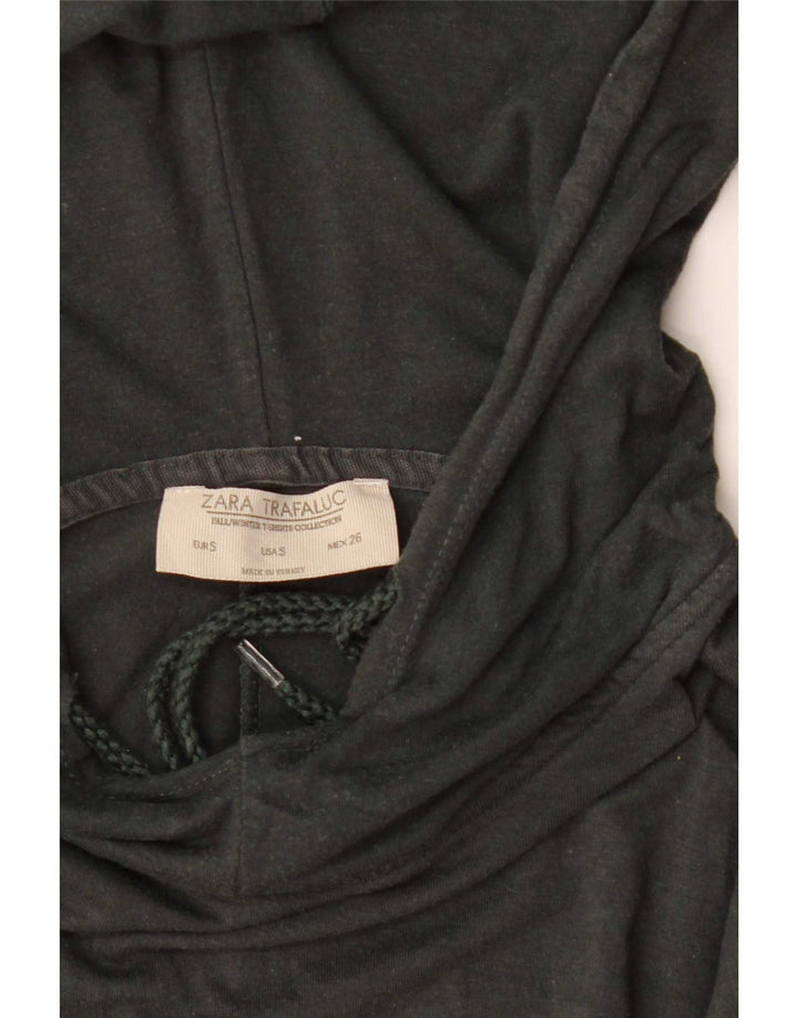 Zara Womens Hooded Oversized Top Manga Longa Reino Unido 10 Pequeno Preto