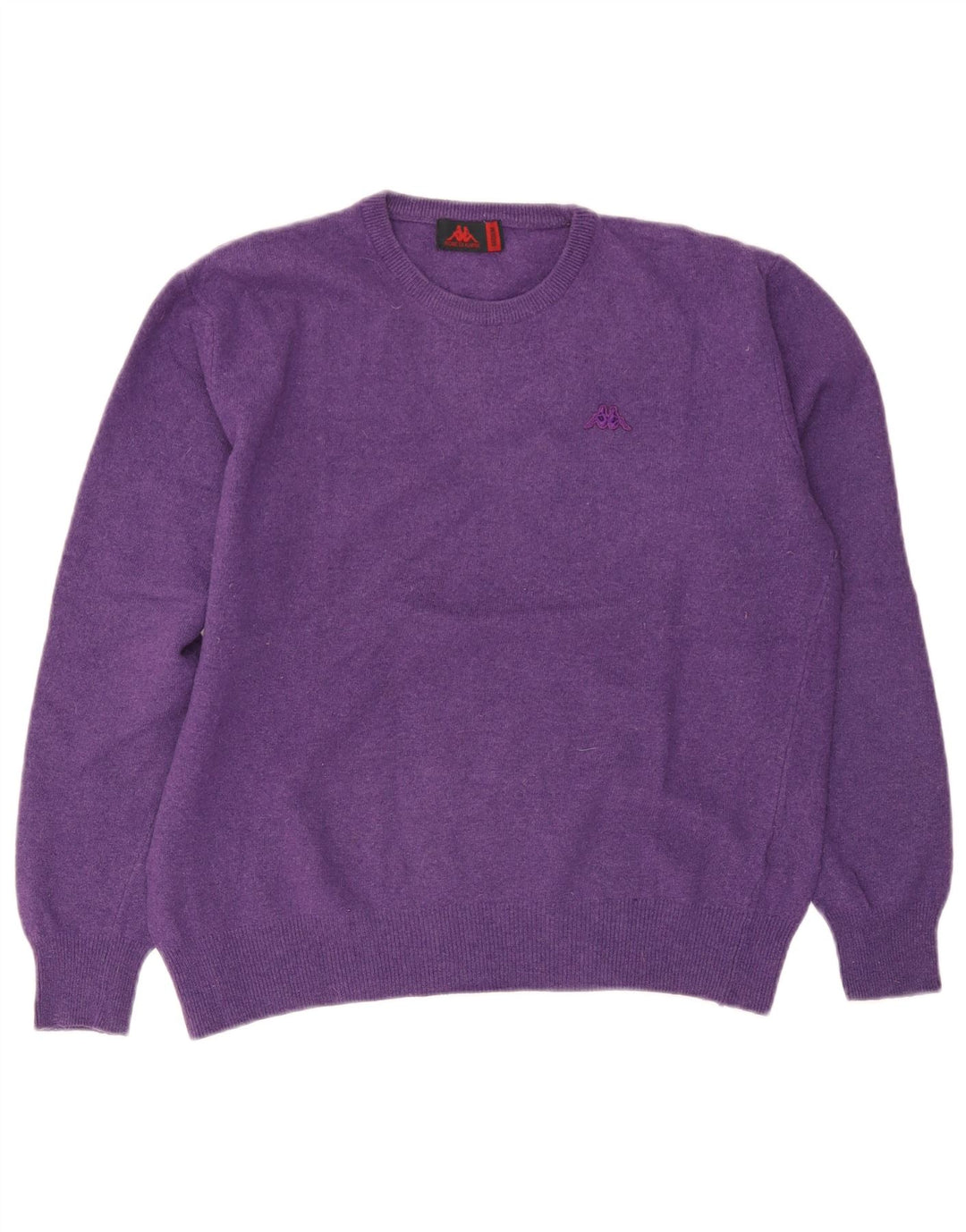 Suéter feminino Kappa com gola redonda UK 14 lã roxa média