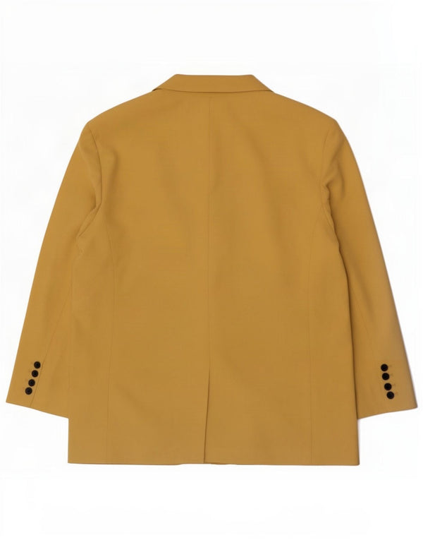 Jaqueta blazer feminina Zara com 2 botões Reino Unido 16 grande amarelo Lyocell