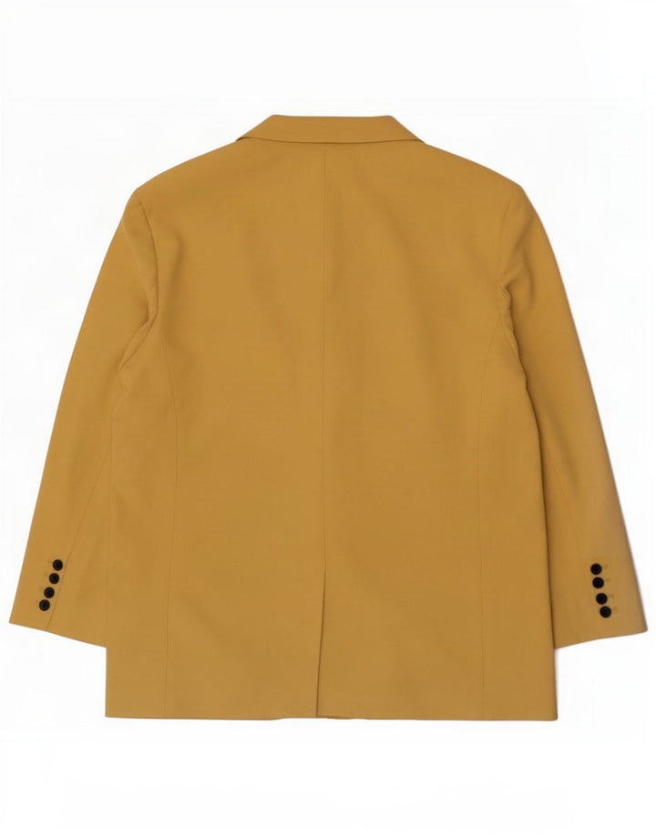 Jaqueta blazer feminina Zara com 2 botões Reino Unido 16 grande amarelo Lyocell