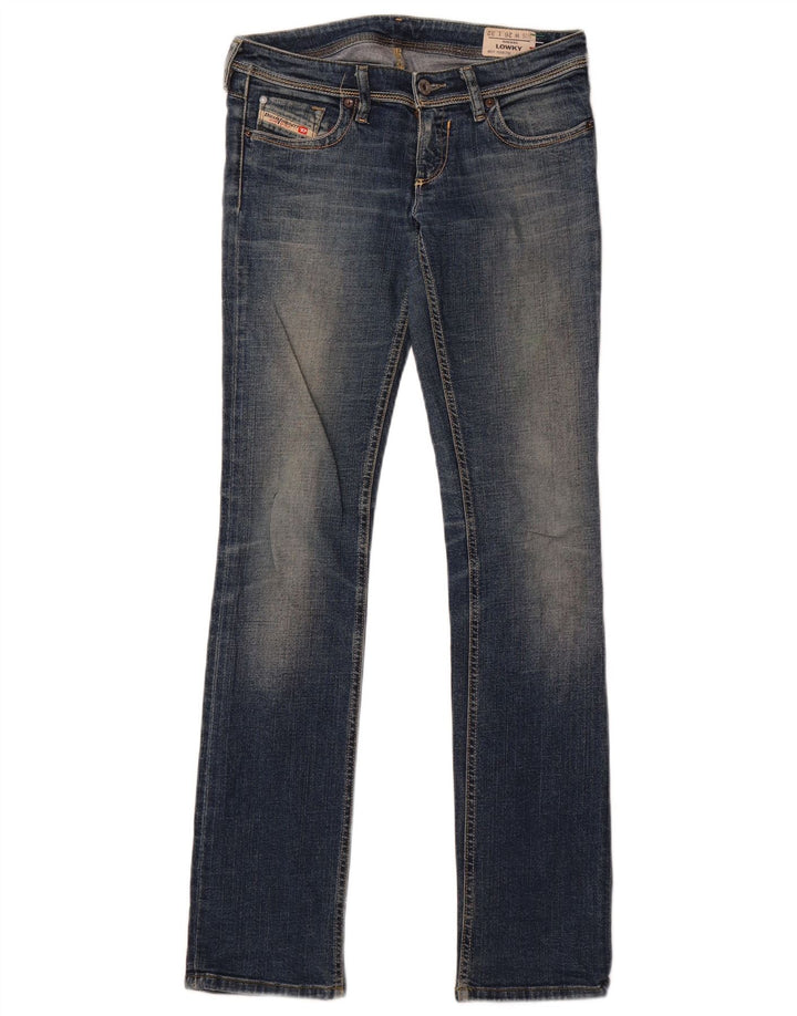 Jeans feminino Diesel Lowky Straight W26 L32 azul marinho algodão