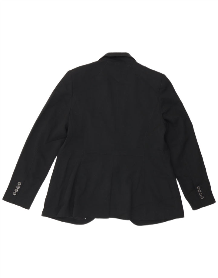 Jaqueta blazer feminina Marks & Spencer com 1 botão Reino Unido 16 grande poliéster preto