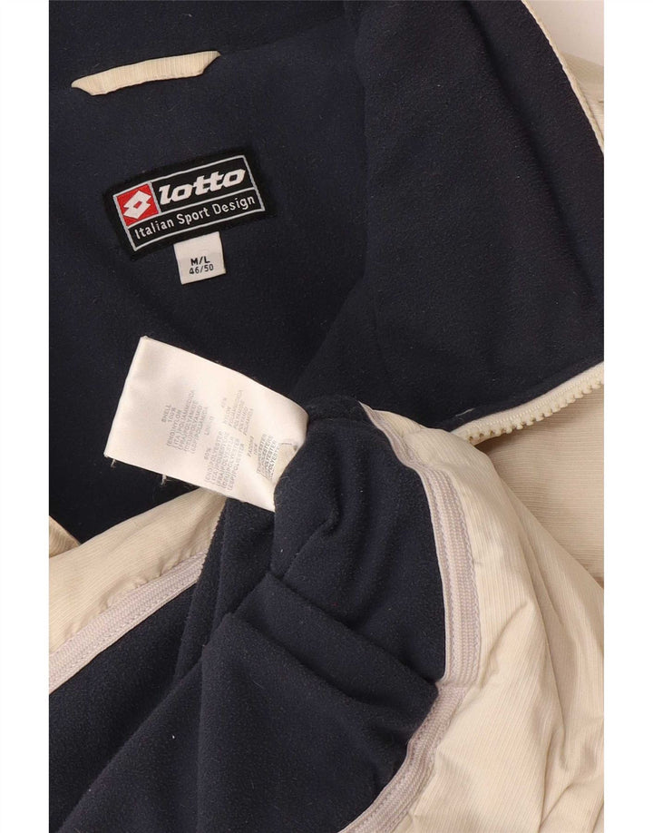 Jaqueta corta-vento masculina Lotto UK 38 médio off white nylon