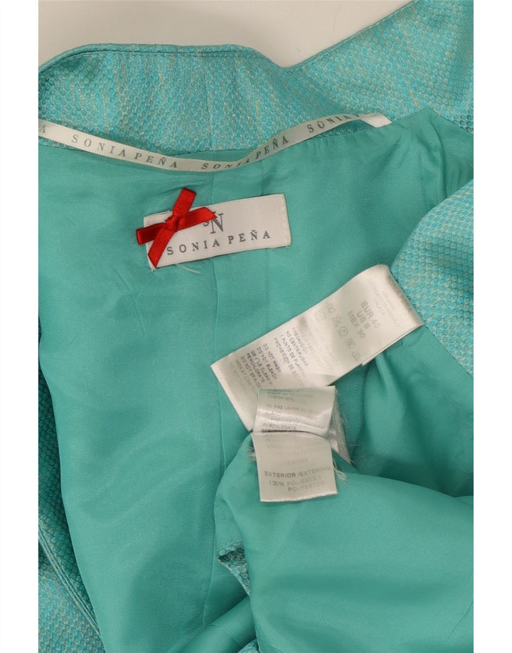 Conjunto feminino de 2 peças US 8 poliéster turquesa médio