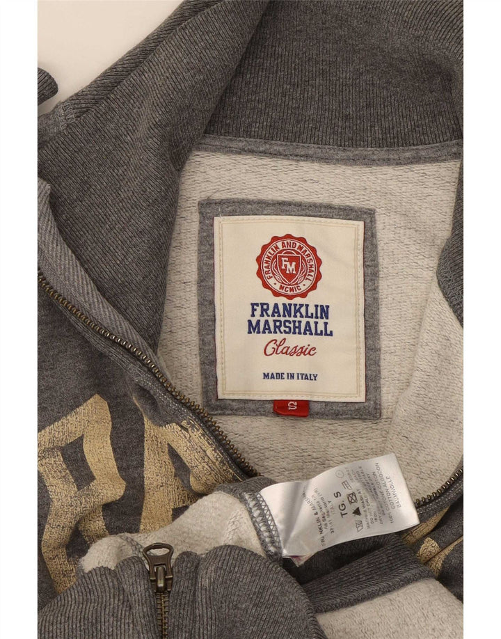 Jaqueta masculina de agasalho gráfico Franklin & Marshall pequena de algodão cinza