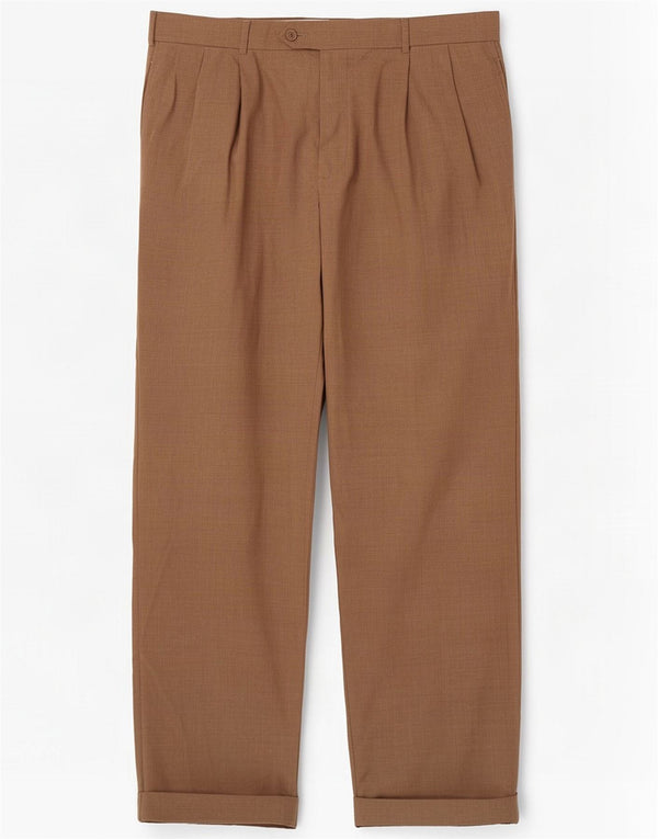 Brooks Brothers Mens Madison Pegged Suit Calças W38 L33 Lã Bege