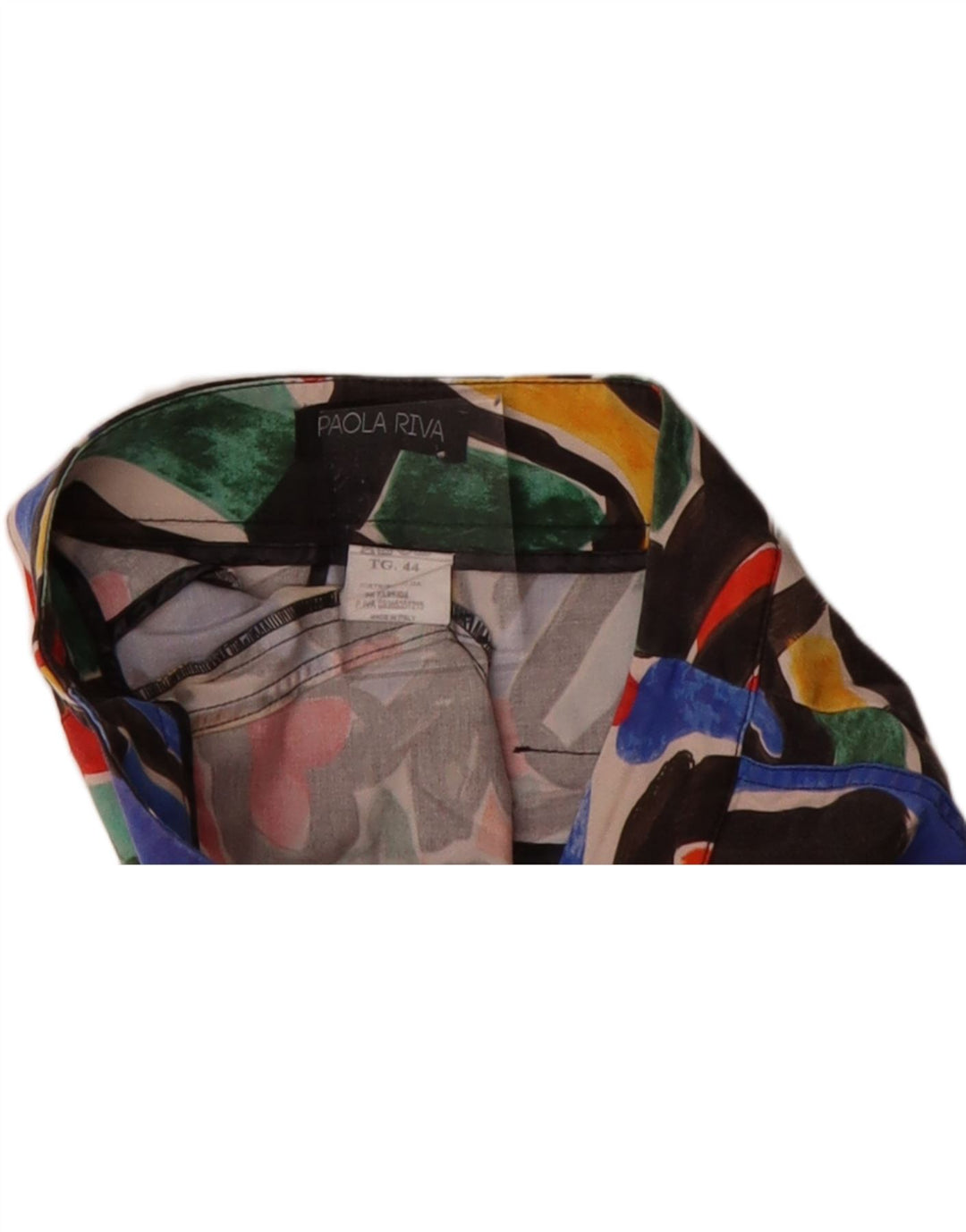 Calça capri feminina VINTAGE com padrão abstrato IT 44 médio W28 L19 vermelha