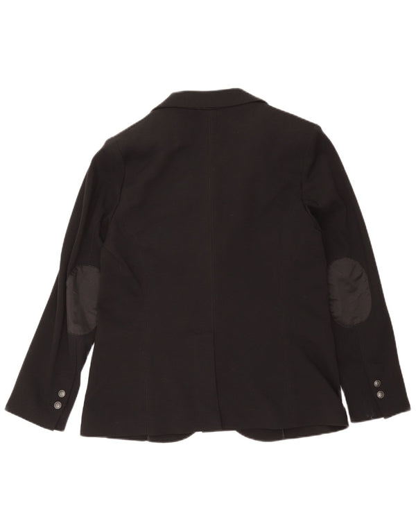 Trussardi Jeans Jaqueta blazer feminina com 2 botões IT 46 grande azul marinho viscose