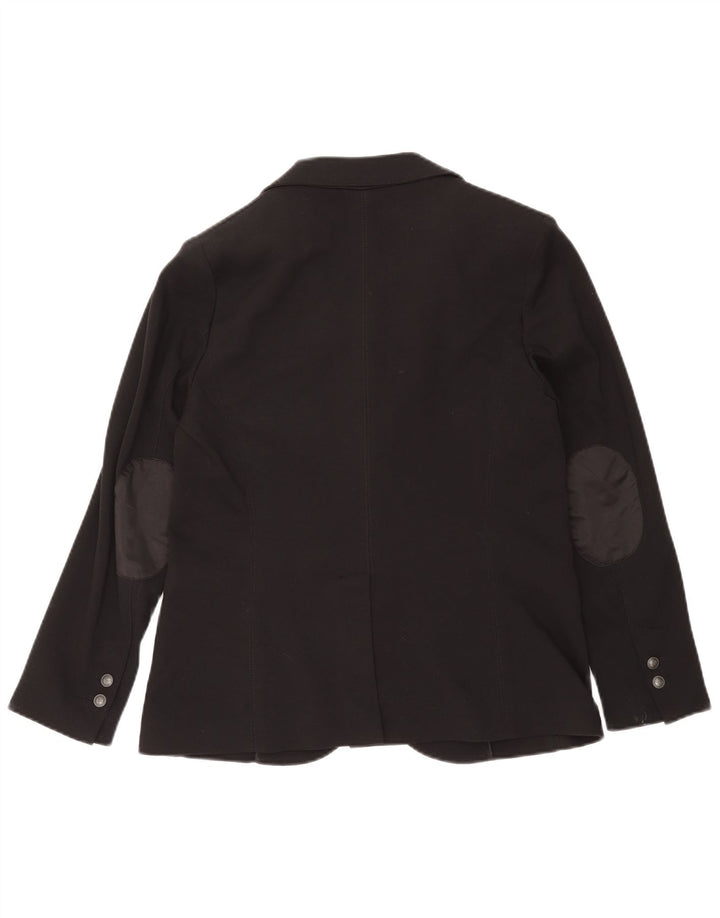 Trussardi Jeans Jaqueta blazer feminina com 2 botões IT 46 grande azul marinho viscose