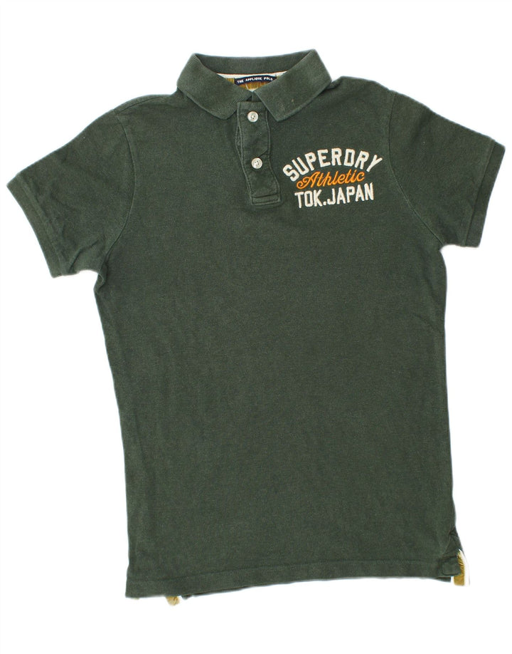 Camisa polo masculina Superdry Graphic verde médio algodão