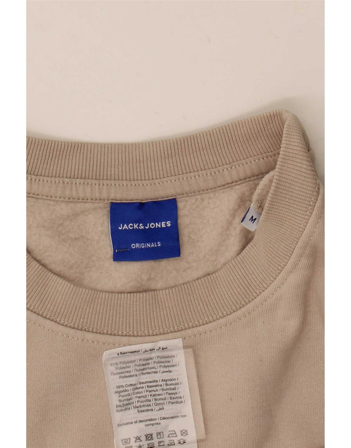 Jack & Jones moletom gráfico masculino jumper médio bege poliéster