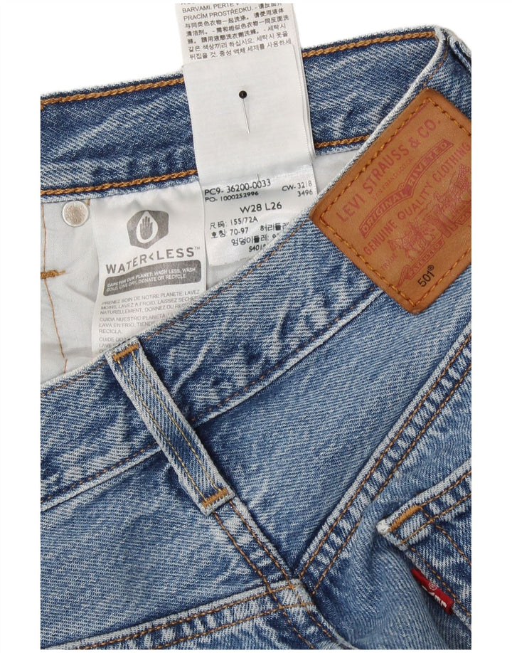 Calça jeans feminina Levi's 501 Straight W28 L26 azul algodão