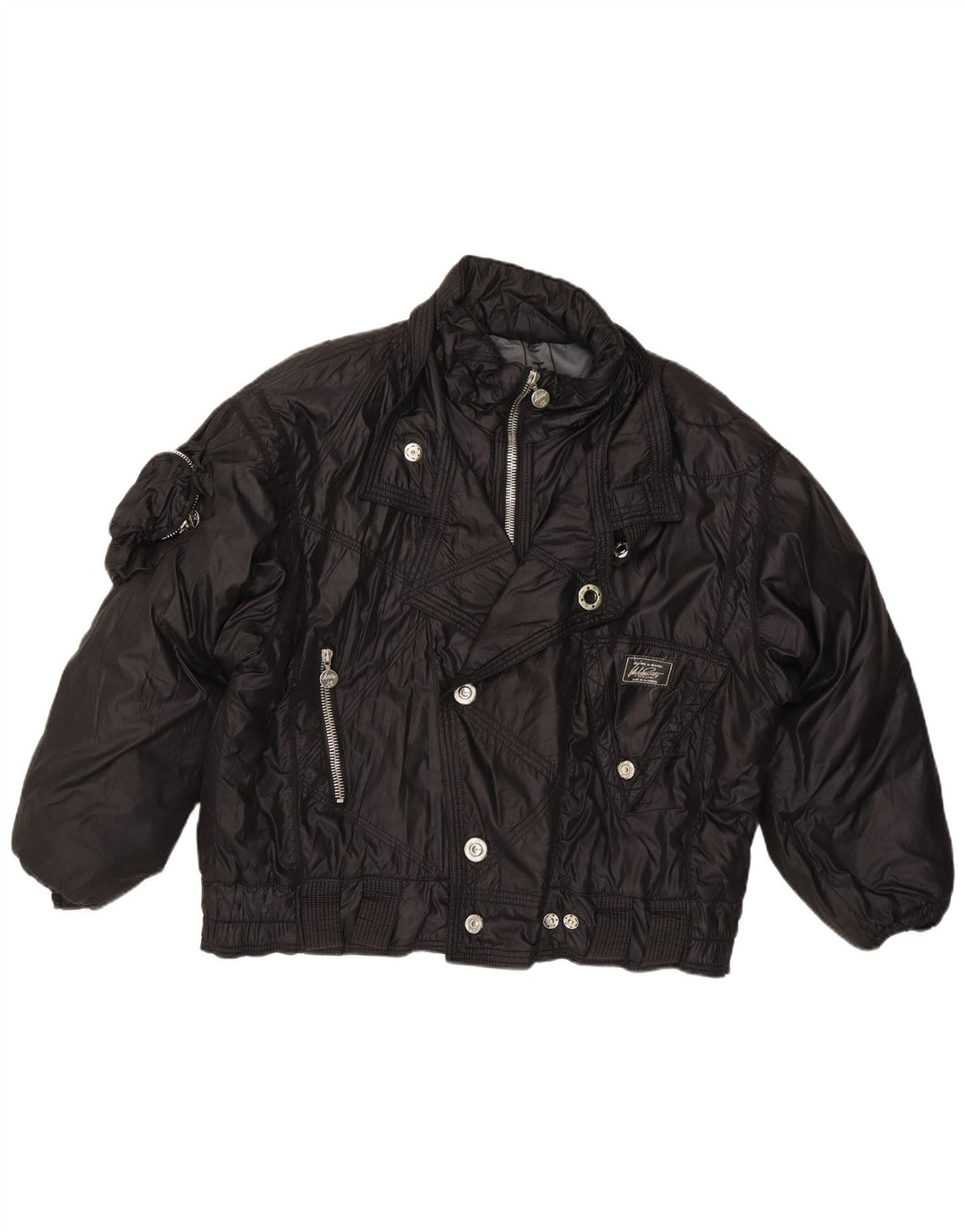 Jaqueta bomber feminina vintage IT 52 XL poliamida preta
