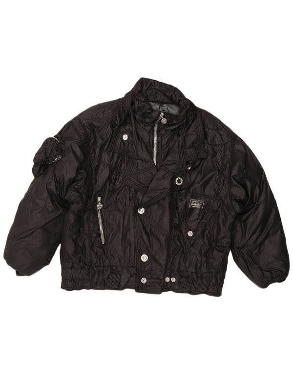 Jaqueta bomber feminina vintage IT 52 XL poliamida preta