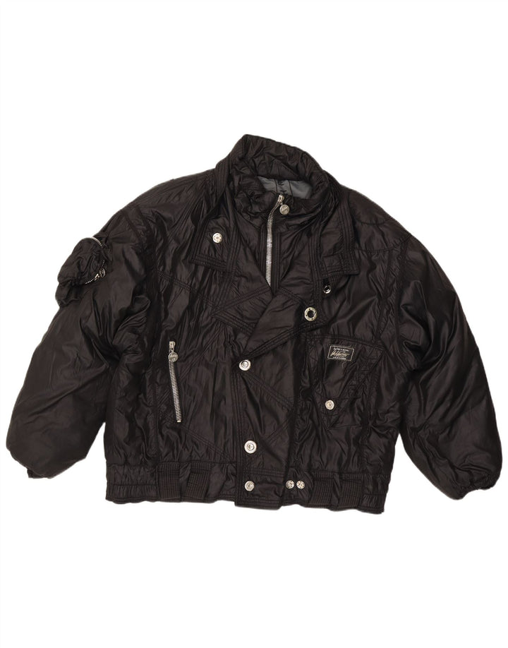 Jaqueta bomber feminina vintage IT 52 XL poliamida preta