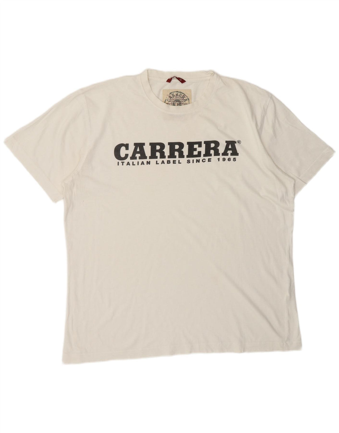 Camiseta masculina gráfica CARRERA Top XL algodão branco