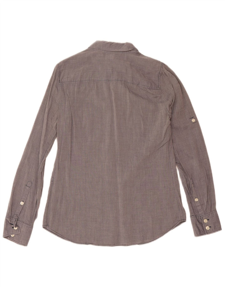 Camisa feminina J. CREW UK 10 algodão cinza pequeno