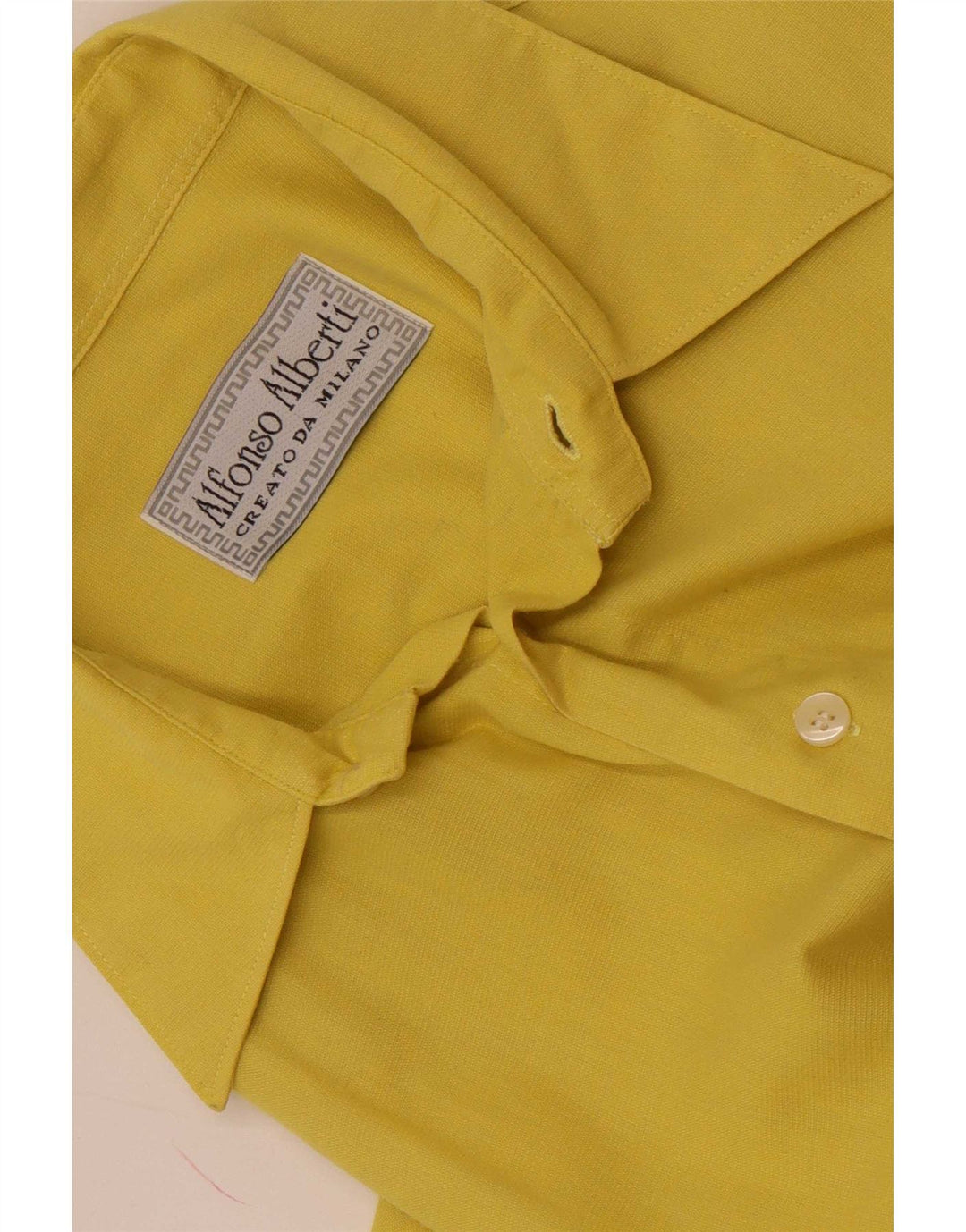 Camisa masculina vintage de manga curta grande amarela