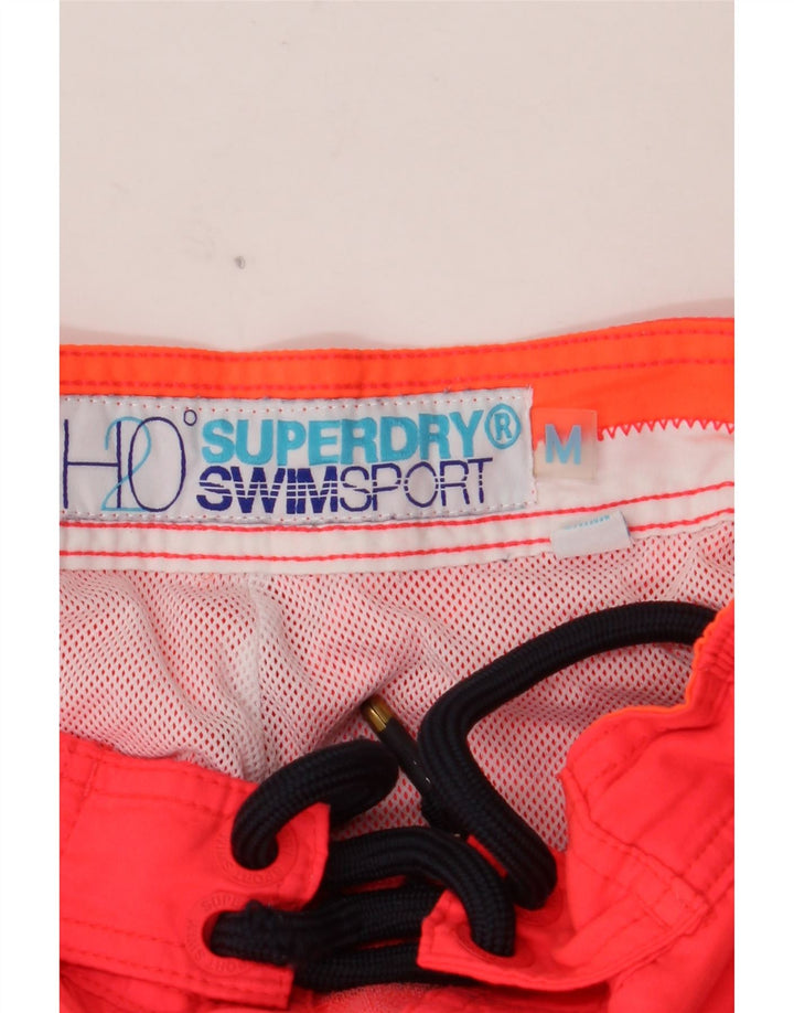 Shorts de natação masculino SUPERDRY gráfico laranja médio poliéster