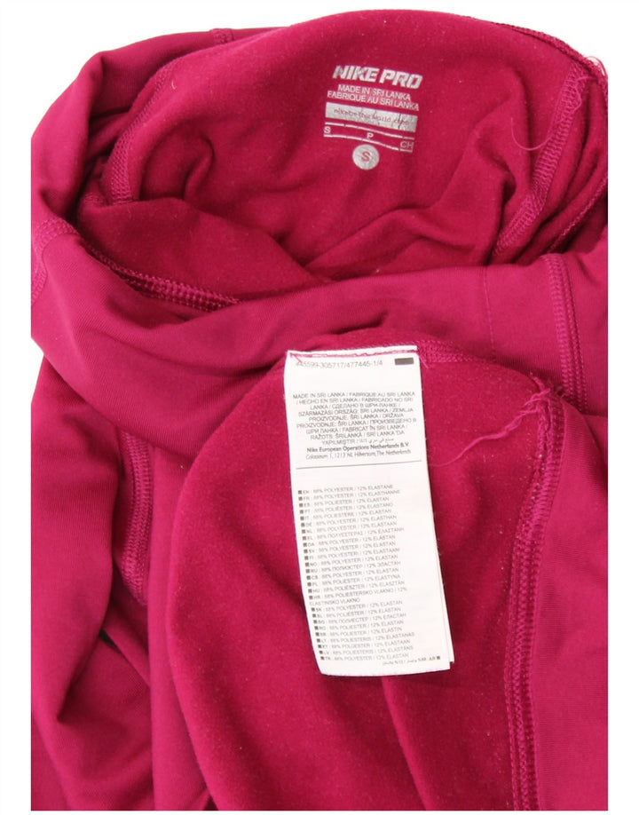 NIKE Womens Dri Fit Roll Neck Moletom Jumper Reino Unido 8 Pequeno Rosa Poliéster