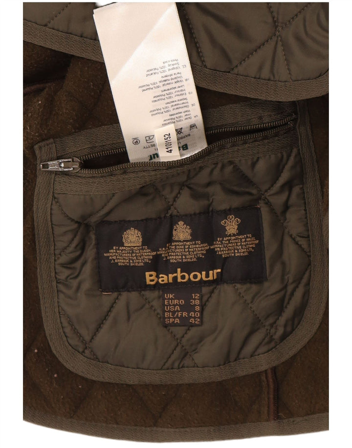Colete acolchoado feminino BARBOUR UK 12 médio cáqui poliamida