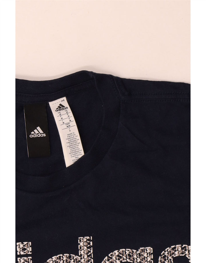 Adidas Camiseta Masculina Graphic Top Médio Algodão Azul Marinho