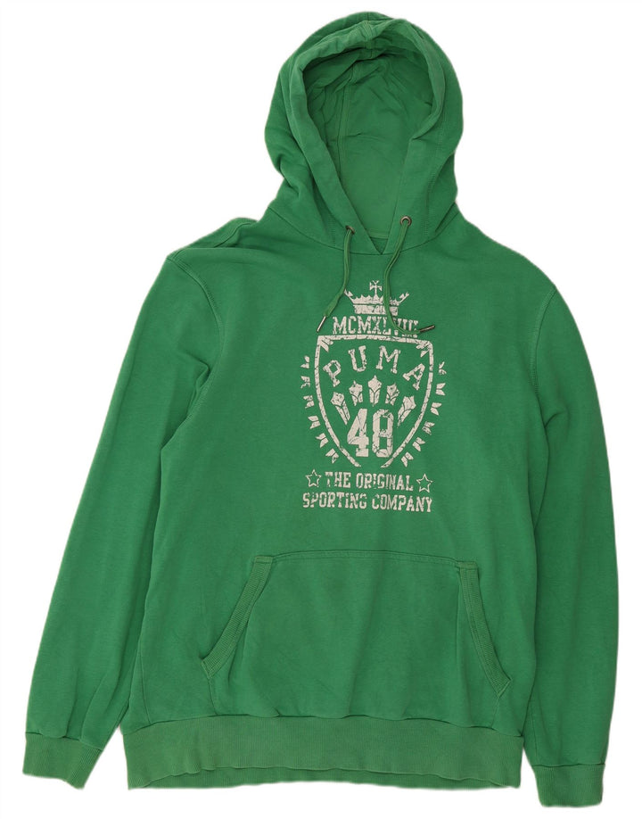 Suéter com capuz gráfico masculino Puma 2XL verde