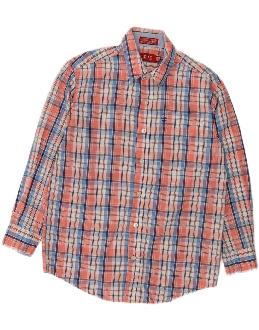 Camisa Izod Meninos 10-11 Anos Média Xadrez Multicolor Algodão