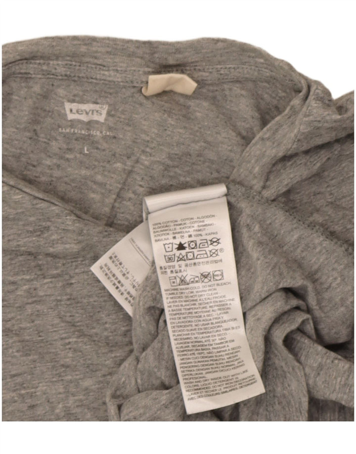 Camiseta gráfica masculina Levi's Top grande algodão manchado cinza
