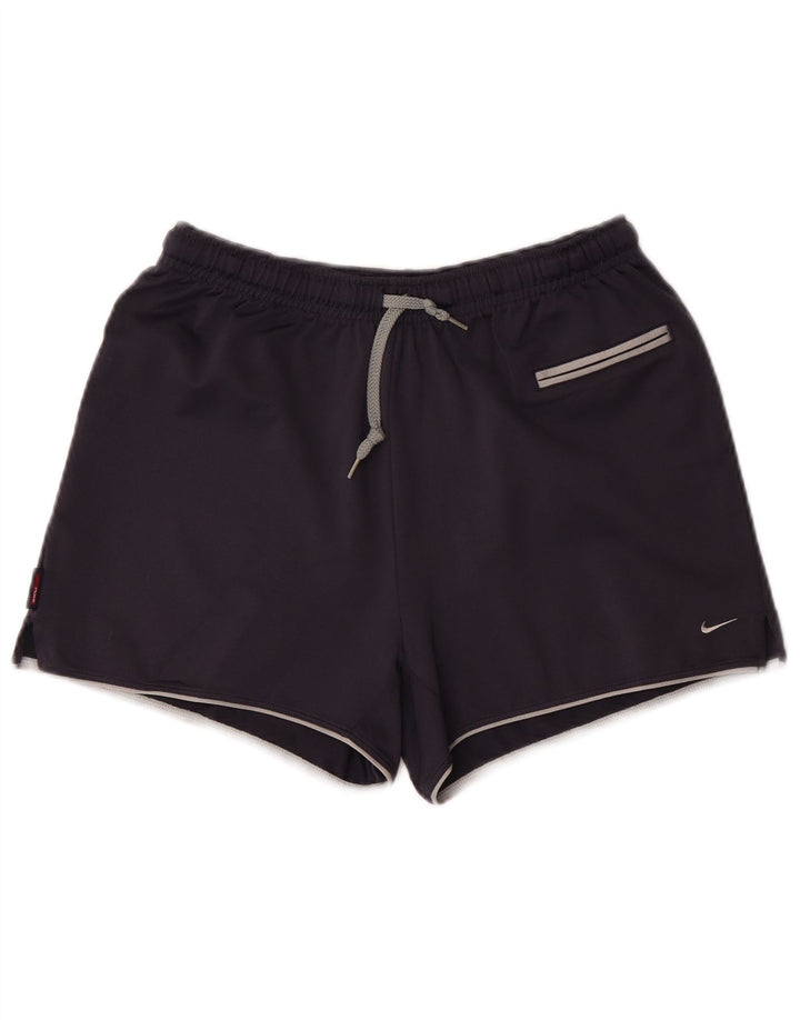 Shorts esportivos femininos Nike US 4/6 pequeno azul marinho poliéster