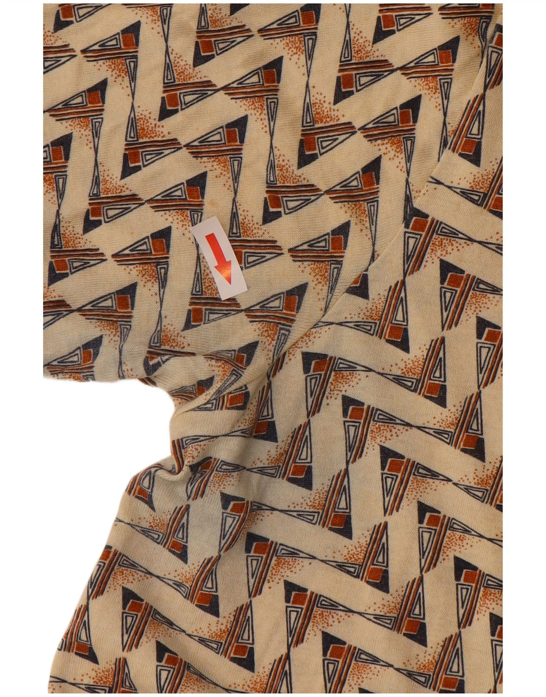 Camisa polo masculina vintage algodão geométrico bege médio