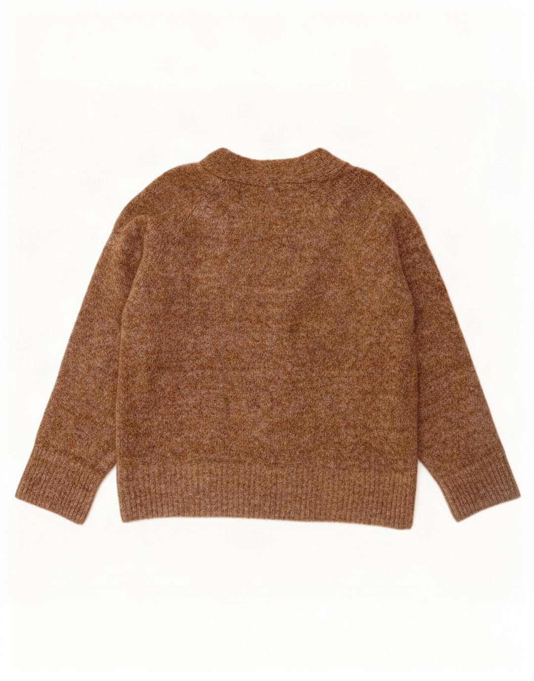Zara Suéter Cardigan Oversized Feminino Reino Unido 10 Pequeno Poliéster Marrom