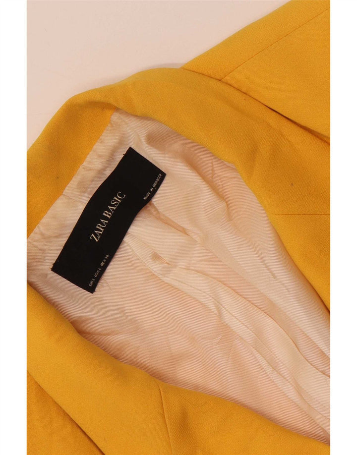Jaqueta blazer feminina Zara com peito duplo Reino Unido 14 grande amarelo