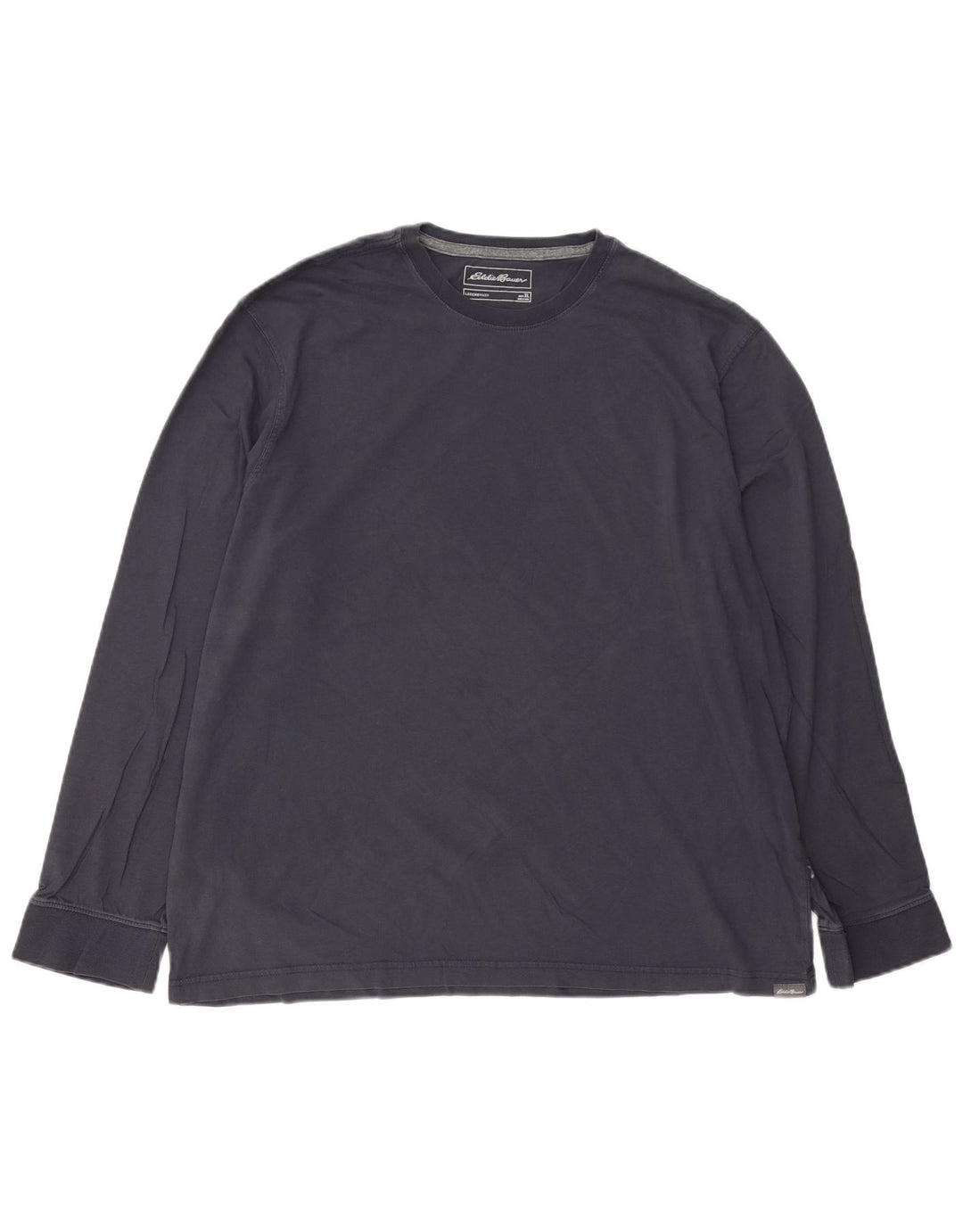 EDDIE BAUER Top masculino manga comprida XL azul marinho algodão