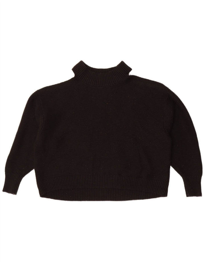 Zara Suéter feminino oversized com gola de tartaruga Reino Unido 14 médio preto