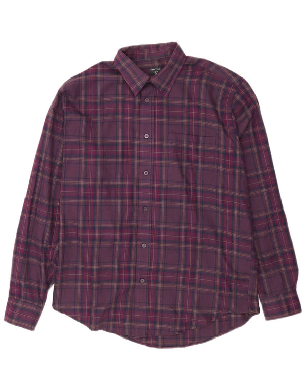 Camisa masculina de flanela James Pringle poliéster xadrez roxo médio