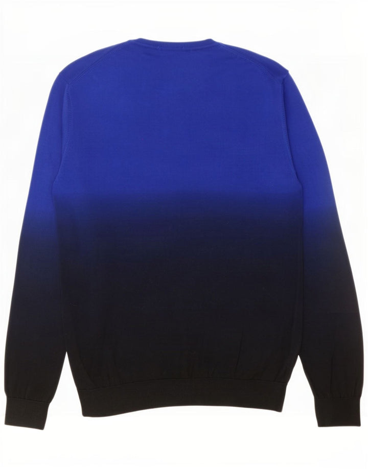 Suéter masculino Cos com gola redonda e seda colorblock azul médio