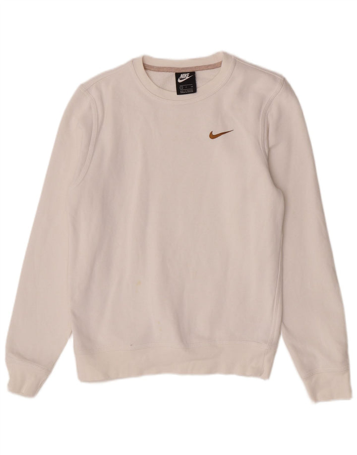 Moletom feminino Nike Jumper UK 10 pequeno algodão branco