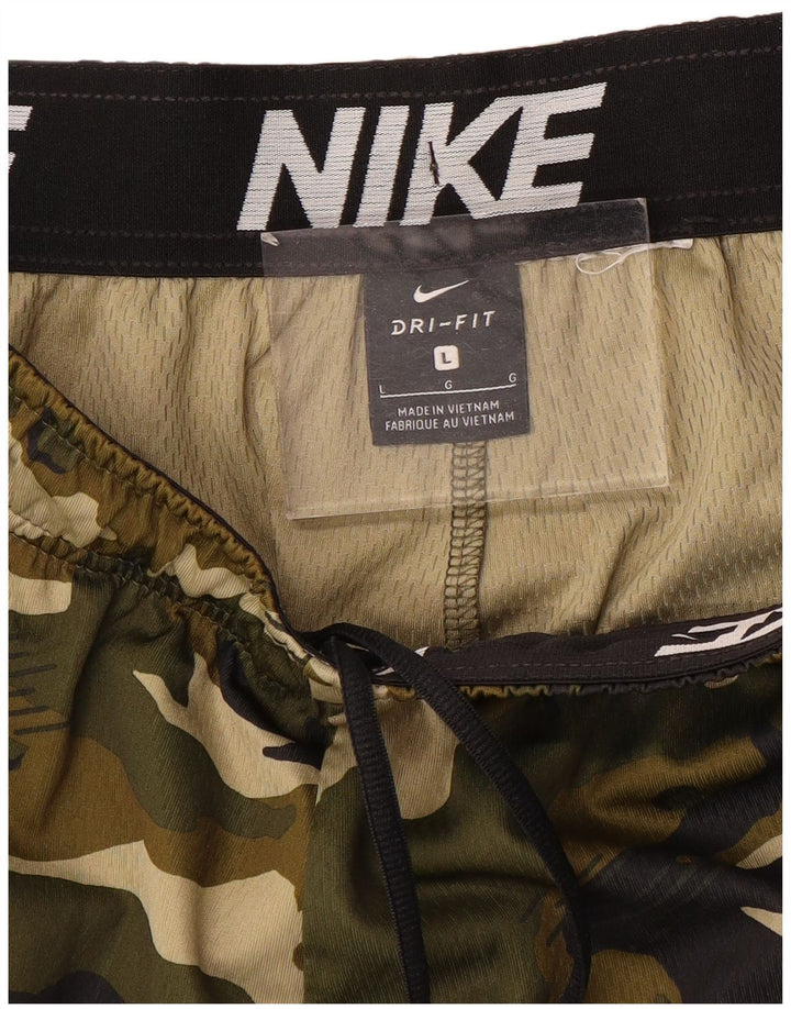 Shorts esportivo masculino Nike Dri Fit grande camuflado cáqui