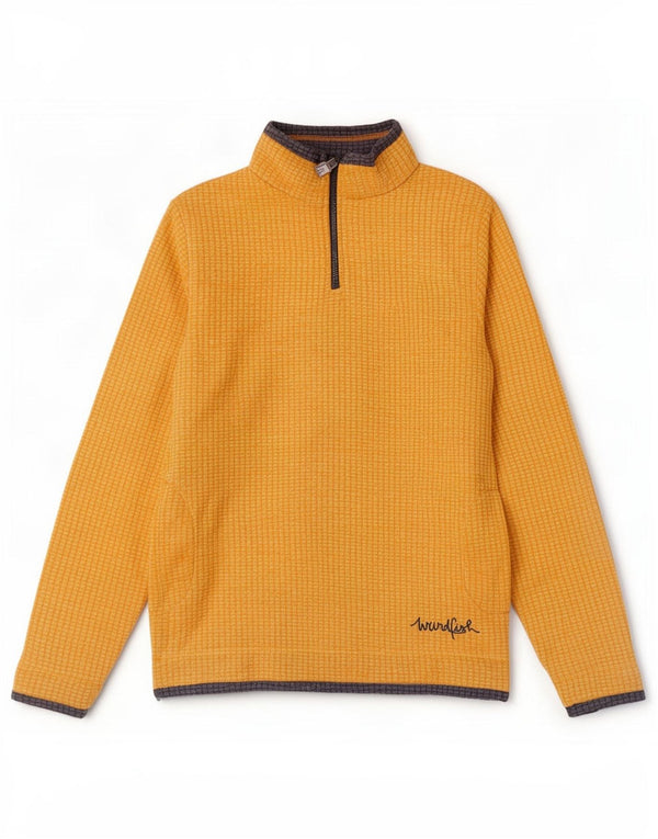 Esquisito Peixe Mulheres Zip Neck Fleece Jumper UK 10 Pequeno Poliéster Amarelo
