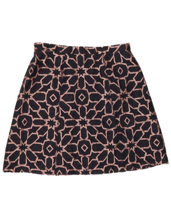 Max&Co. Womens Mini Skirt UK 6 XS W26 Navy Blue Geometric Polyester